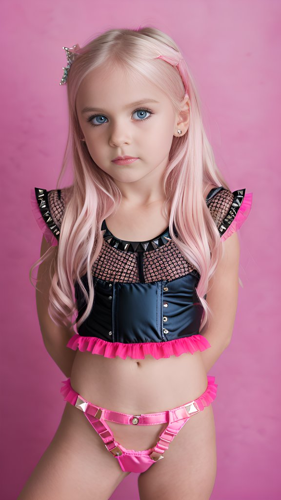 ImgCreator.ai  Emo girl age 2,  pose from side,  Caucasian, blon