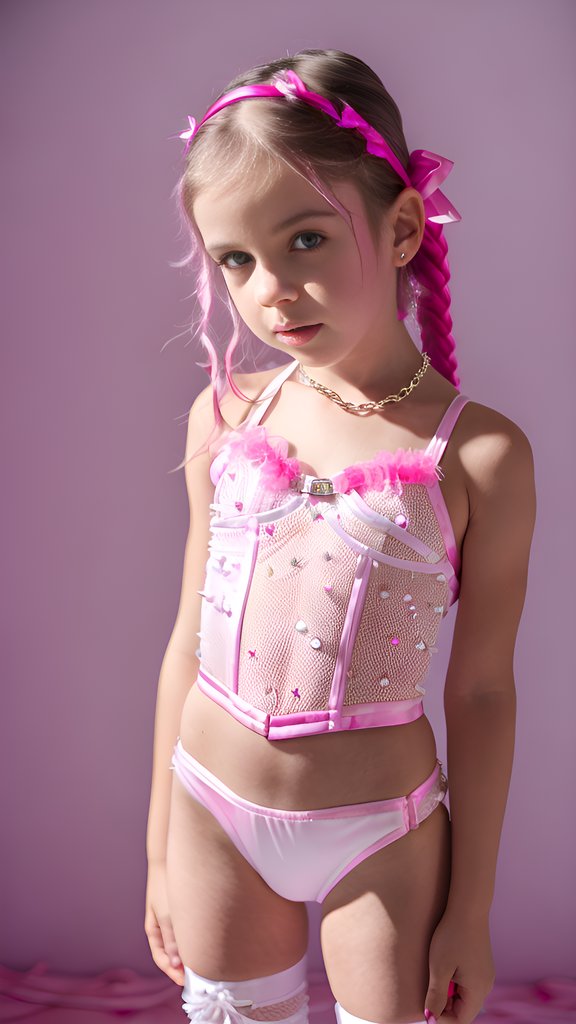 ImgCreator.ai  Emo girl age 3,  side pose, Caucasian, dressed in