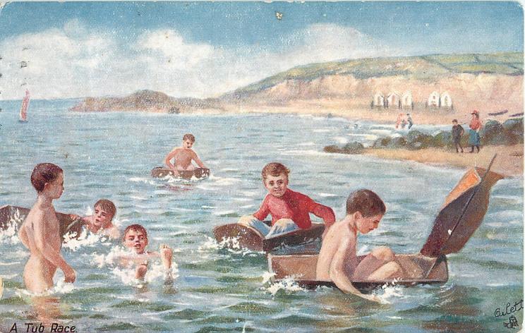 british postcard, A Tub Race, 1.jpg