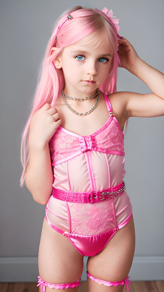 ImgCreator.ai  Emo girl age 2,  pose from side,  Caucasian, blon